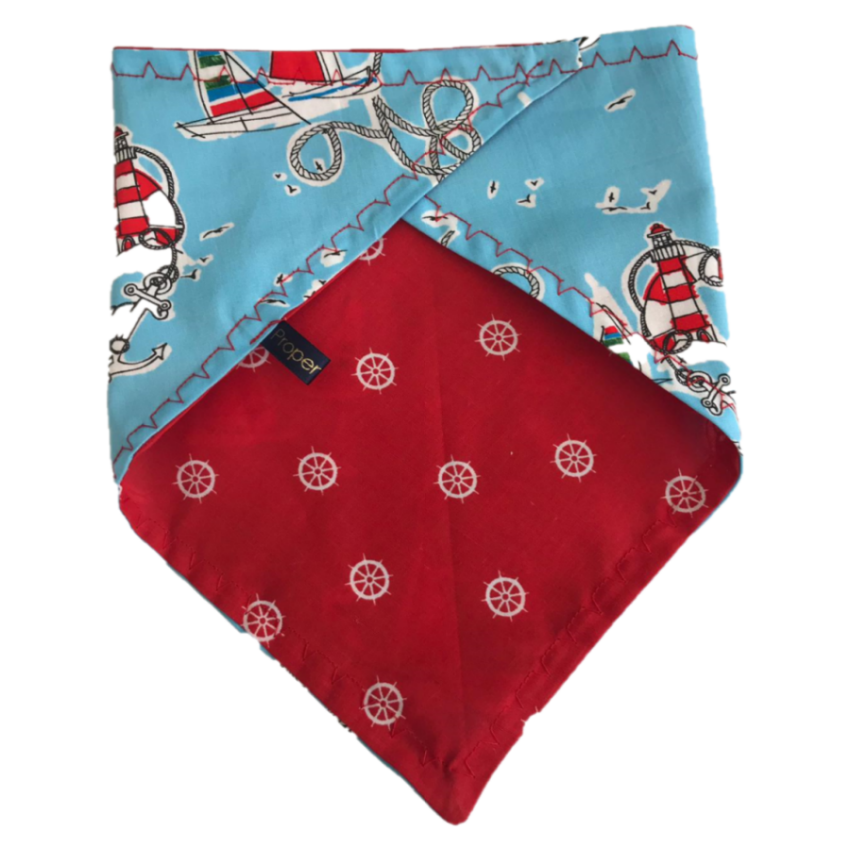 Blue Red Nautical dog bandana