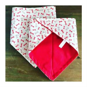 Red Cream Bones Dog Bandana