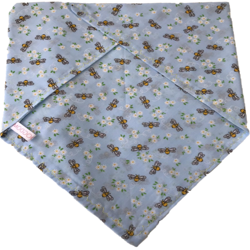 Blue bee dog bandana