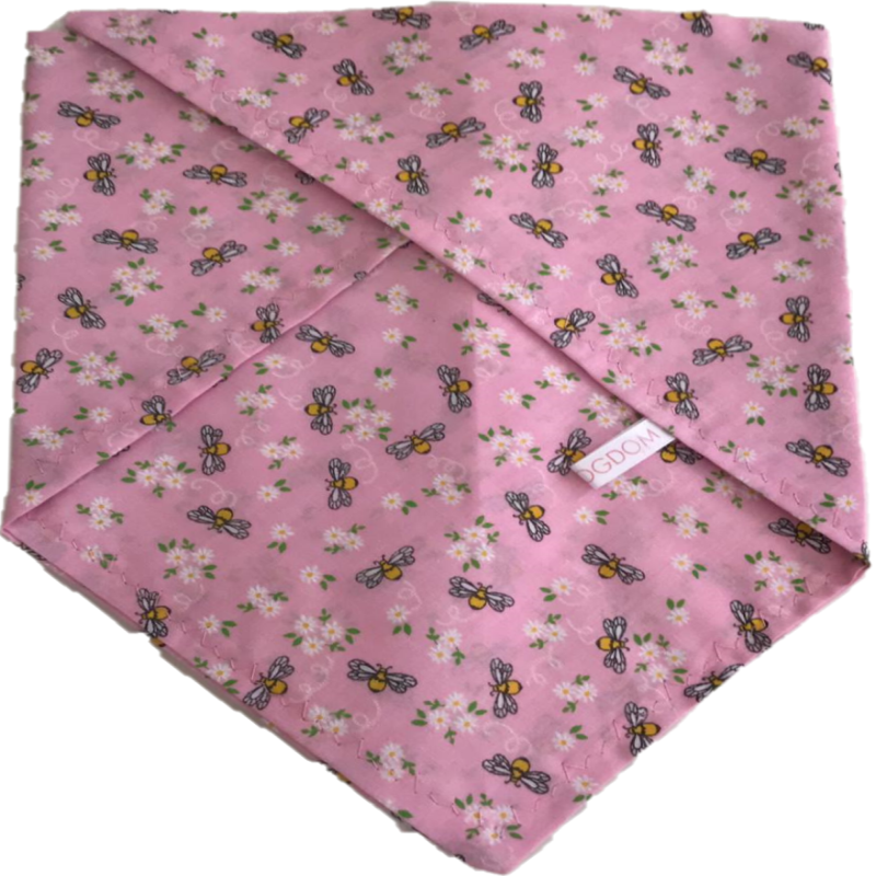 Pink Bee dog bandana