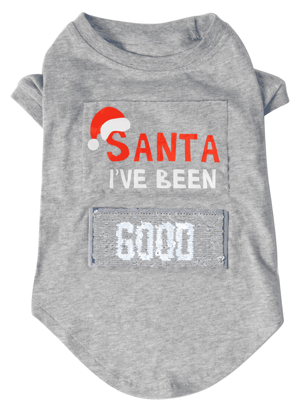 Santa I've Been Good Bad Sequin T-Shirt